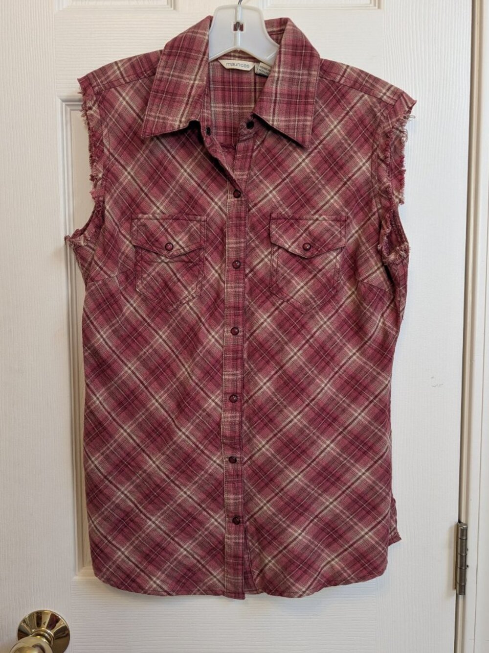 Maurices Women's Burgundy and Pink Shirt